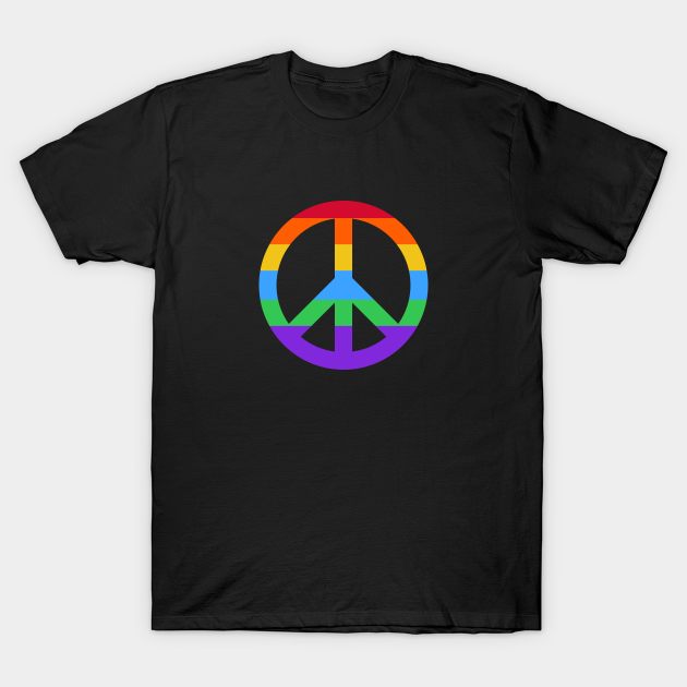 Rainbow Peace Sign Gay Pride Rainbow Peace Symbol T Shirt Teepublic 5151